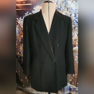 Jones New York Suit, Vintage, Black, Double Breasted Blazer, Size 10